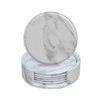 Coasters for Drinks 6 Piece with Holder Marble Texture Round