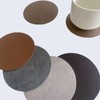 6 PCS Coffee Leather Coasters 10cm Round Leather Cup Mats