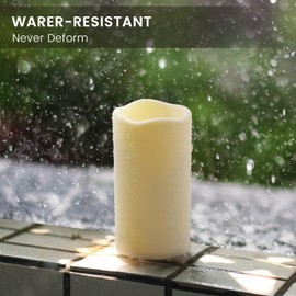 9PACK Outdoor Waterproof Plastic flameless Candles with Remote Control LED Flickering Battery Operated Pillar Candles Cycling 24 Hours Timer (D3 xH5.5) for Camping, Weddings, Party,Home Decoration