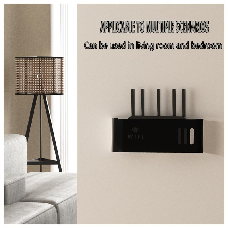 Wall Router Storage Box White WLAN Box Router Shelf TV