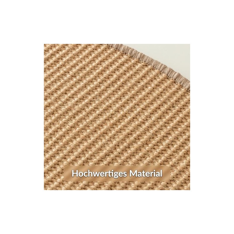 Floordirekt Stair Mats Sisal Pearl Cream Semicircular 25 x 65