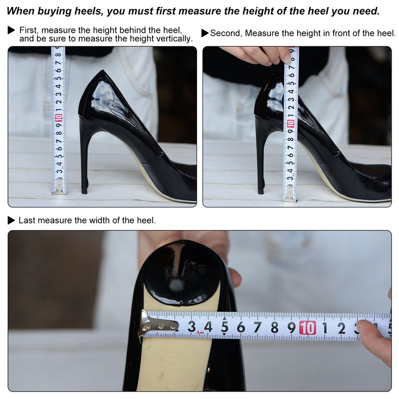 HARFINGTON 1pair Heel Repair Replacement 1.77"x3.54" High Stiletto Heel DIY