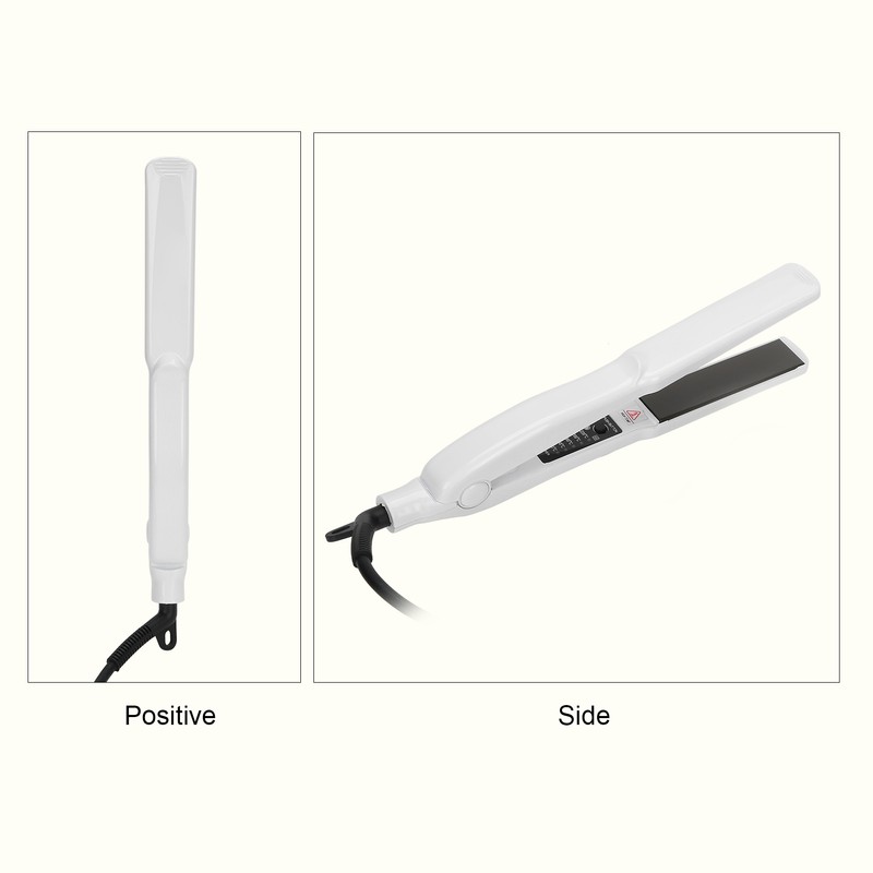Professional Electric Hair Straightening Curling Iron DualUse Hair Straightener (White