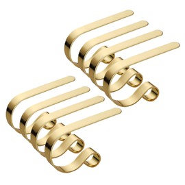 YUAI 8Pcs Christmas Fireplace Hooks, Christmas Stocking Holder for Mantle, Mantle Stocking Holder Hangers Clip, Stocking Hooks for Mantelpiece Decoration (Bronze)