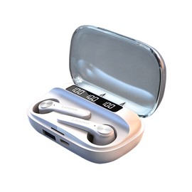 Lenovo QT81 Wireless BT Headphone Semi-in-ear Sports Earbuds Waterproof Sweatproof Earphone with Digital Display Screen White