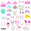 BARWA 40 PCS Doll Accessory Bags Crown Necklace Comb for