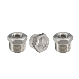 Beduan Stainless Steel Reducer Hex Bushing, 1" Male NPT to 3/4" Female NPT, Reducing Cast Pipe Adapter Fitting(Pack of 3)