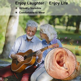 Not Amplifier True Hearing Aids,Invisible 16 Channels Digital Rechargeable Hearing Aids for Seniors with Noise Cancellation with Charging Box (Skin)