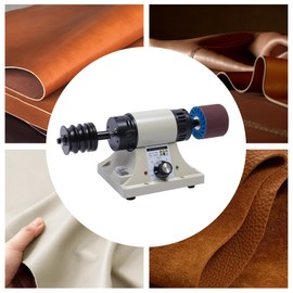 Leather Polishing Burnishing Machine, Professional Leather Edge Grinding Kit, Adjustable Rosewood Grinding Head Sander Buffing Motor All Vegetable Tanned Leather, 8000rpm 110V