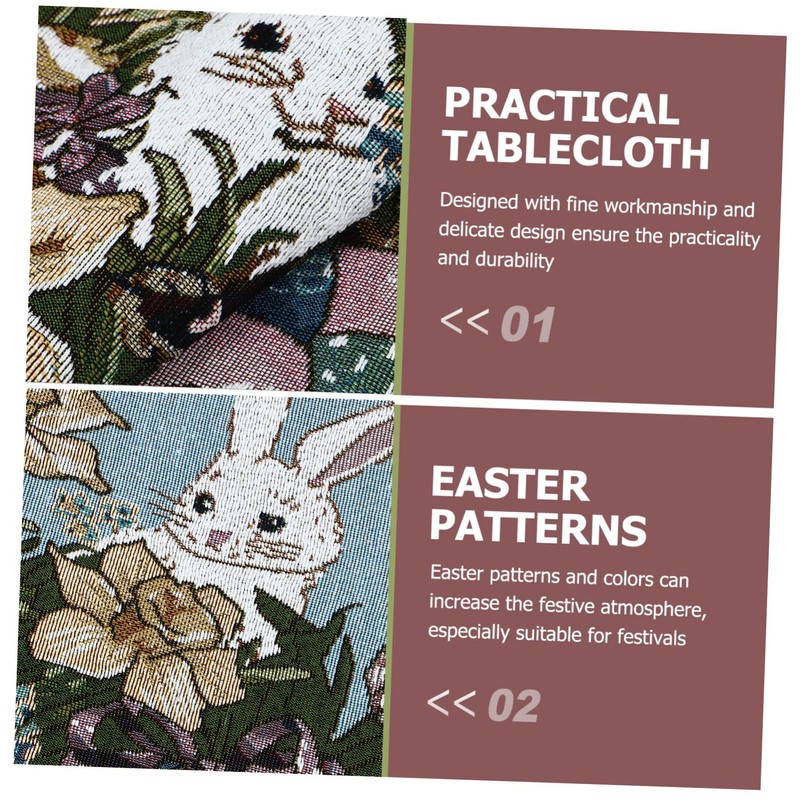 Alipis Easter Decorations for Table Bunny Themed Table Cover Party