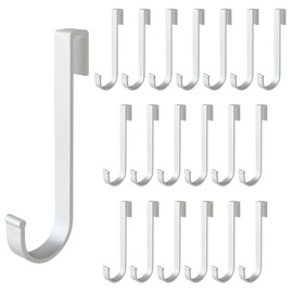 J Hook for Wire Shelving, 20pcs Aluminum Grid Hooks Heavy Duty S Hooks Hanging for Kitchenware Spoons Pans Pots Utensils Clothes Bags Towers Tools Plants (Silver)