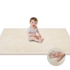 Baby Play Mat for Floor, 1.3'' Thick Memory Foam Tummy Time Mat - Super Soft Coral Velvet Nursery Rug with Non-Slip Backing, Crawling Mat for Toddlers/Infants, Yoga & Tatami Use, 50''x 50''