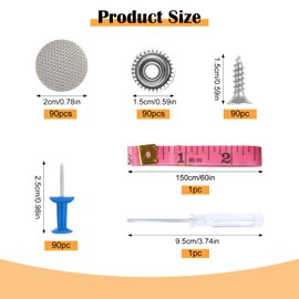90 Piece Roof Liner Repair Set Car Repair Rivets for Car Roof Grey Car Roof Pins Car Repair Rivets Car Roof Liner Repair Button with Pins Screwdriver Tape Measure for All Cars