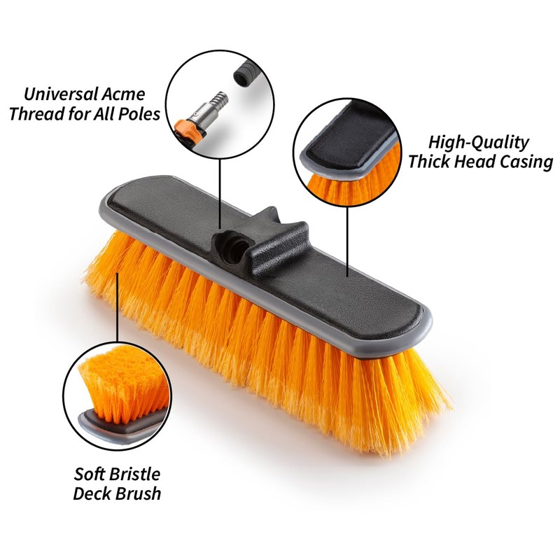 Medium Bristle Deck Scrub Brush - Composite Deck Brush Head