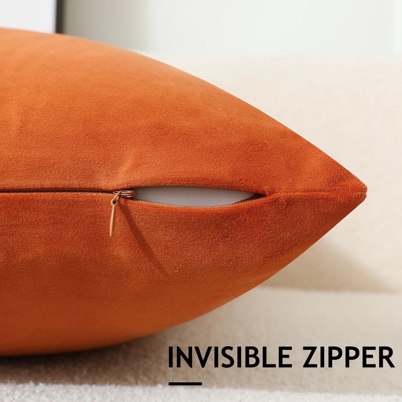 Stellhome Super Soft Velvet Throw Pillow Covers for Bed Couch