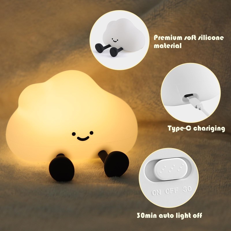 YISUN Cloud Night Light, Cute Silicone Nightlight for Baby Toddler,