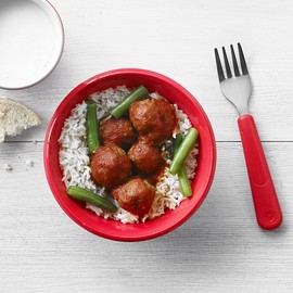 Trudeau Maison My Set Of 2 Bowls 16Oz Dinnerware For Kids-Red & White