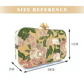 Jywmsc Women Embroidery Beaded Clutch Evening Bags Vintage Purses for Formal Party Wedding, gold, clutches