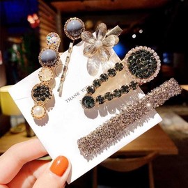 Cubic Hairpin 5-Piece Set Simple Claw Clips Design 3ea