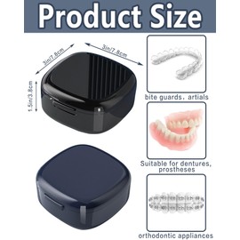 Pack of 2 Braces Box with Strainer, Portable Teeth Box & Splint Box, Denture Box for Storage & Cleaning Braces, Prostheses & False Teeth