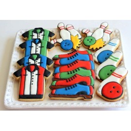 Unbranded 6 Piece Bowling Cookie Cutter Set Metal Birthday Party Game