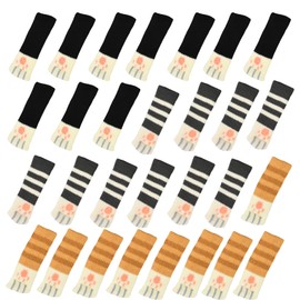 Duronge 24-piece Chair Socks, Furniture Socks, Non-Slip Chair-Table Leg Socks, Chair Sock Floor Protection, Cat Paw Chair Socks, For Office And Home, Striped Cat Paw