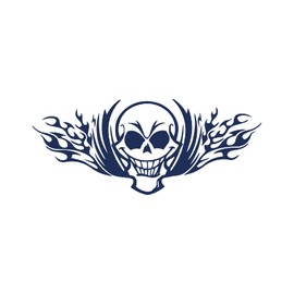 Tattwo.me - 2 Week Waterproof Temporary Plant Tattoos - Skull with Wings - EU Compliant - Plant Based Ink - Tattoo Base Size: 9 x 9 cm (M0169)