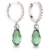 Schöner-SD Hoop Earrings with Crystal Drops 925 Silver, Glass
