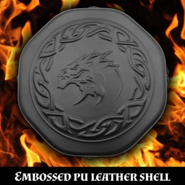 CASEMATIX Dice Tray and Dice Storage Case for Up to 115 RPG Dice - Dice Tray for Rolling with Magnetic Snaps, Embossed Dragon Design and Non-Scratch Interior for Random Rolls Dice Protection