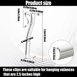 16pcs 2.5 Inch Blind Clips, Valance Clips for Blinds, Clear Blind Hidden Valance Clips, Plastic Hidden Blinds Valance Clips Replacement for Horizontal Blind Valance