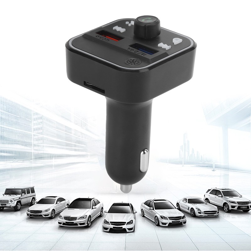12-24V Bluetooth Car FM Transmitter MP3 Player QC3.0 Fast Charging