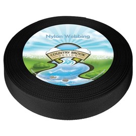 Country Brook Design - Black Lite Weight Nylon Webbing (3/4 Inch, 10 Yards)