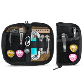 VIPERADE VE22 EDC Pouch Small EDC Tool Bag with 4 Pockets and 5 Elastic Compartments Small EDC Organiser Bag for Multitool Pocket Organiser EDC Bag Tools Organiser with Velcro Surface - Black