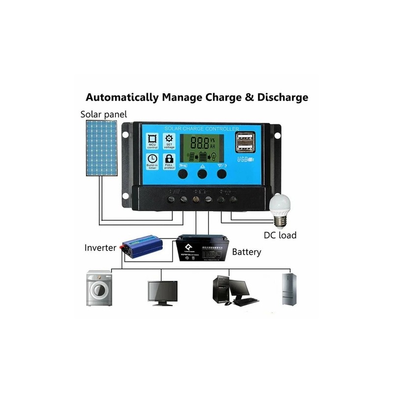 Unbranded 1000W Solar Panel Kit 100A 12V Battery Charger with