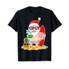 Summer Christmas in July - Tropical Santa Surfing Hawaiian T-Shirt
