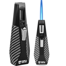 Butane Torch Lighter， Refillable Butane Torch with Safety Lock， Adjustable Flame, Kitchen Cooking Torch ，Windproof Design, Walnut Handle for Gourmet Cooking, welding torch (Butane NOT Included)