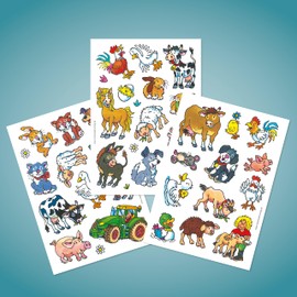 Lutz Mauder 43 Skin-friendly Children's Tattoos Farm, Tractor, Animals, Children's Tattoos, Made in Germany, Tattoos for Children, Vegan, Plasic-free Packaging