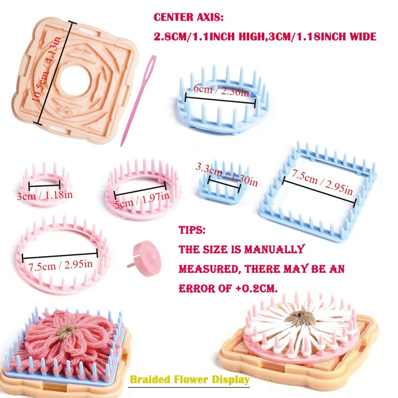 KNEWMART Flower Loom Kit, Loom Device, 8 Pieces, Flower Maker,