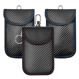 3 Pack Faraday Pouch for Car Keys, Signal Blocker Bag with Shielding, Key Fob Protector for Vehicles, Electronics and Credit Cards, Waterproof, Durable Car Security Pouch