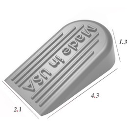 Rubber Door Stoppers for Bottom of Door Made in USA - Door Stop Wedge for Carpet, Tile, Concrete Floor, Heavy Duty for Commercial & Home - 2.1 x 1.3 x 4.3 Inches - Gray, 4 Pack
