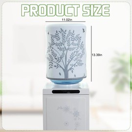 BAOZOON 5 Gallon Water Dispenser Barrel Dust Cover Durable Water Bucket Protector Covers for Water Cooler Reusable 5 Gallon Water Bottle Cover Fabric Bucket Decor(Grey Tree)