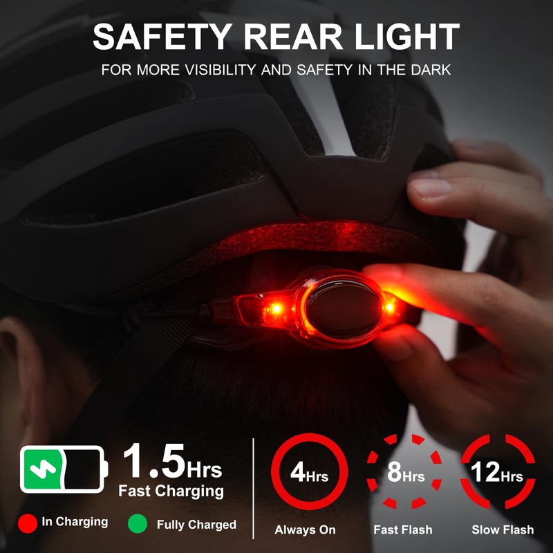 LUMDEER Bike Helmet with USB Rechargeable Rear Light Adult Mountain