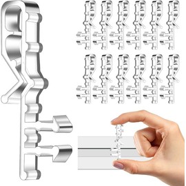 Hidden Channel Valance Clips, 12Pcs Clear Plastic Hidden Clips,Hidden Blind Clips Plastic Valance Clips,Valance Clips Hidden Channel Valance Clips Valance Retainer Clips,Clear Plastic Valance Clips