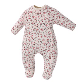 LAT Newborn Baby Winter Romper 3-6 Months, Warmer Snowsuit Jumpsuit 100% Cotton Winter Outfits Set for Boys Girls, Flowers