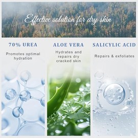 10.1 onzas – Crema de urea 70% más ácido salicílico 2% para pies secos agrietados, talones, rodillas, codos y manos, hidrata, suaviza y elimina callos