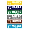 GamesMonkey® - Adesivi Raccolta Differenziata Ricliclo Rifiuti Spazzatura v2 -
