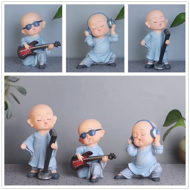 Kingzhuo Baby Buddha Statue Cute Buddha Monk Figurines Statue Mini