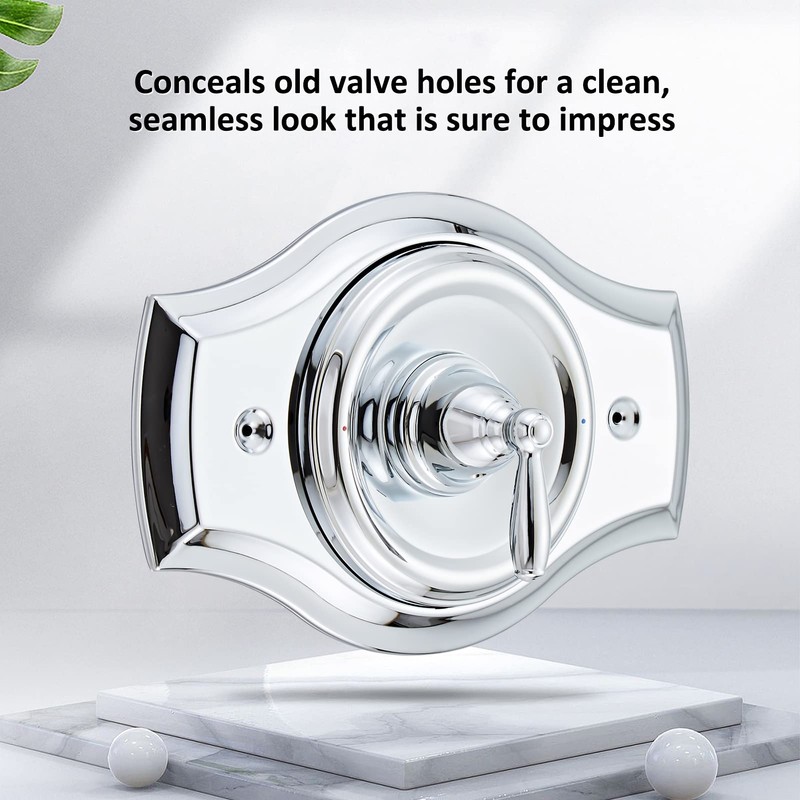 Renovation Shower Cover Plate for 2-Handle or 3-Handle to 1-Handle