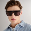 Le Specs Bravado Rectangular Sunglasses, Matte Black, 55 mm