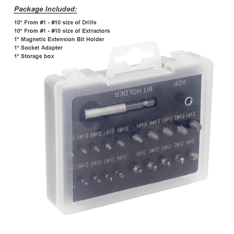 Bestgle 22pcs Damaged Screw Extractor Broken Screws and Bolt Stripped